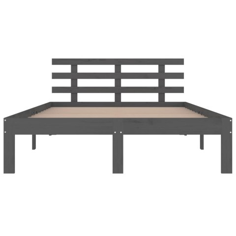 Rama łóżka, szara, lite drewno, 200 x 200 cm