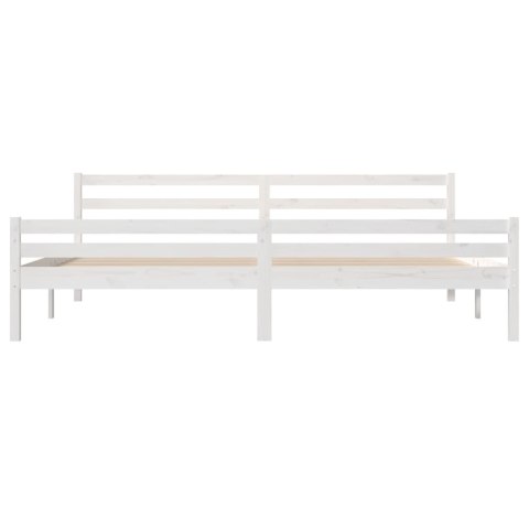Rama łóżka, biała, lite drewno, 180x200 cm, Super King