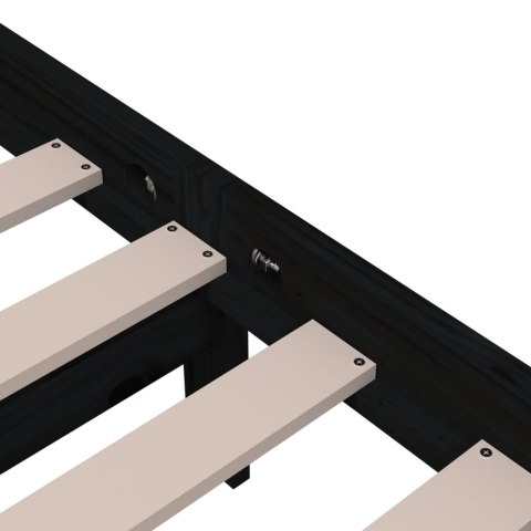 Rama łóżka, czarna, lite drewno, 100 x 200 cm