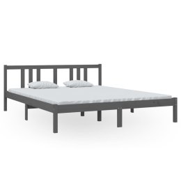 Rama łóżka, szara, lite drewno, 160 x 200 cm
