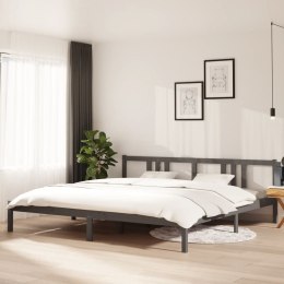 Rama łóżka, szara, lite drewno, 200 x 200 cm