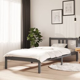 Rama łóżka, szara, lite drewno, 90 x 200 cm