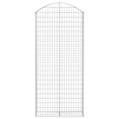 Łukowaty kosz gabionowy 100x30x220/240 cm, galwanizowane żelazo