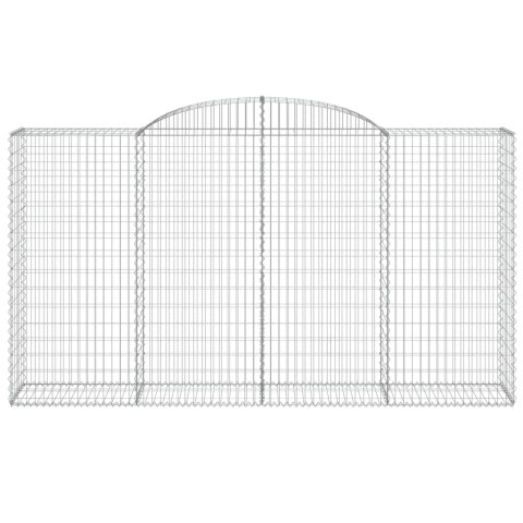 Łukowaty kosz gabionowy 300x50x160/180 cm, galwanizowane żelazo
