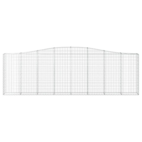 Łukowaty kosz gabionowy 400x30x120/140 cm, galwanizowane żelazo