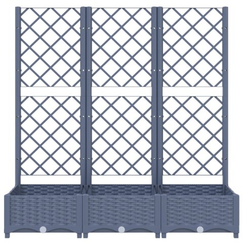 Donica ogrodowa z kratką, ciemnoszara, 120x40x121,5 cm, PP