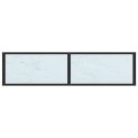 Konsola, biały marmur, 140x35x75,5 cm, szkło hartowane