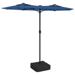 Parasol ogrodowy podwójny z LED, lazurowy, 316x240 cm