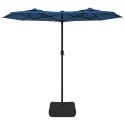 Parasol ogrodowy podwójny z LED, lazurowy, 316x240 cm