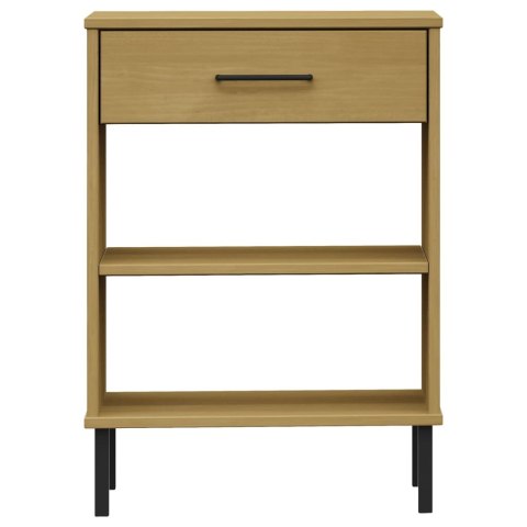 Szafka konsolowa OSLO, metalowe nóżki, brązowa, sosnowa