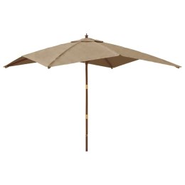 Parasol ogrodowy na drewnianym słupku, taupe, 300x300x273 cm