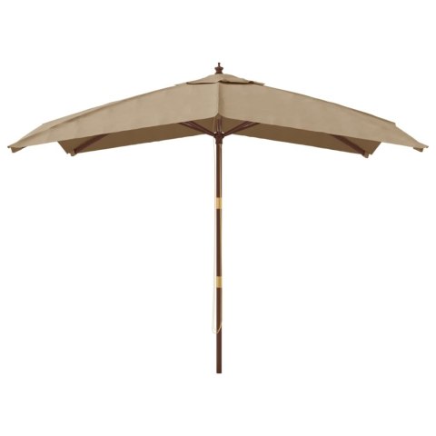 Parasol ogrodowy na drewnianym słupku, taupe, 300x300x273 cm
