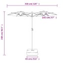 Parasol ogrodowy podwójny, antracytowy, 316x240 cm