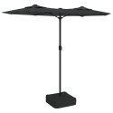 Parasol ogrodowy podwójny z LED, antracytowy, 316x240 cm