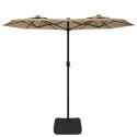 Parasol ogrodowy podwójny z LED, taupe, 316x240 cm