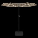 Parasol ogrodowy podwójny z LED, taupe, 316x240 cm