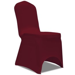 Elastyczne pokrowce na krzesła, burgundowe, 18 szt.
