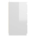 Szafka nocna, biała, wysoki połysk, 40x35x62,5 cm, płyta