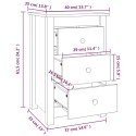 Szafka nocna, czarny, 40x35x61,5 cm, lite drewno sosnowe