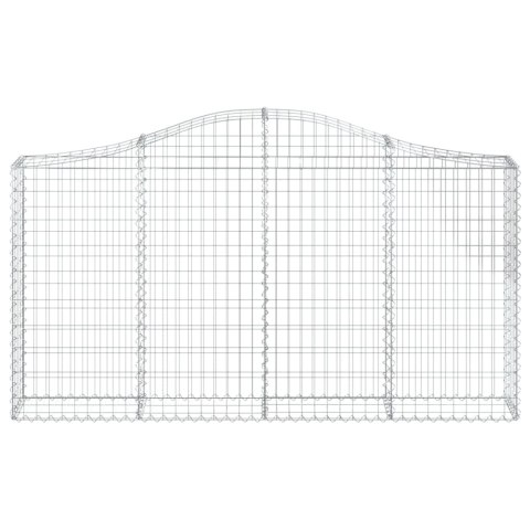 Kosze gabionowe, 3 szt, 200x30x100/120 cm, galwanizowane żelazo