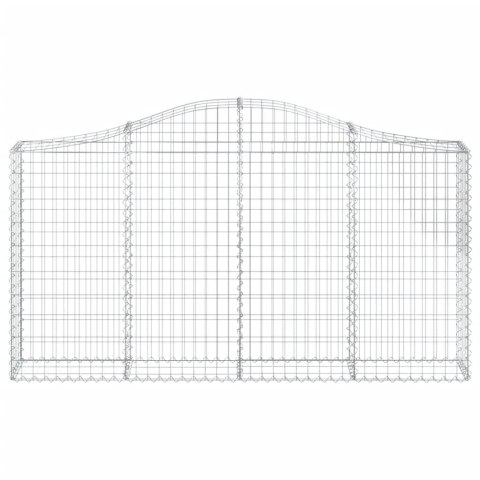 Kosze gabionowe, 2 szt, 200x30x100/120 cm, galwanizowane żelazo