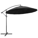 Parasol ogrodowy, wiszący, antracytowy, 3 m, słupek aluminiowy