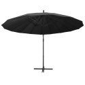 Parasol ogrodowy, wiszący, antracytowy, 3 m, słupek aluminiowy