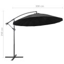 Parasol ogrodowy, wiszący, antracytowy, 3 m, słupek aluminiowy