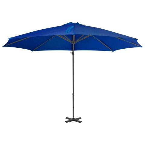 Parasol wiszący na aluminiowym słupku, lazurowy, 300 cm