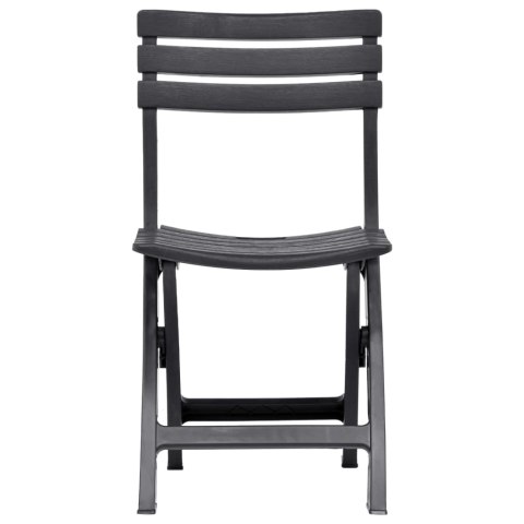 Składane krzesła ogrodowe, 2 szt., plastikowe, antracytowe