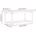 Stolik kawowy, czarny, 110x55x45 cm, lite drewno sosnowe