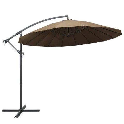 Wiszący parasol ogrodowy, taupe, 3 m, słupek aluminiowy