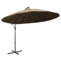 Wiszący parasol ogrodowy, taupe, 3 m, słupek aluminiowy