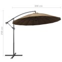 Wiszący parasol ogrodowy, taupe, 3 m, słupek aluminiowy