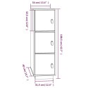 Szafka, szara, 34x40x108,5 cm, lite drewno sosnowe