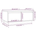 Stolik kawowy, czarny, 80x50x35 cm, lite drewno sosnowe