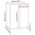 Szafka, szara, 60x35x80 cm, lite drewno sosnowe