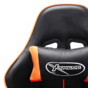Fotel dla gracza z podnóżkiem, czarno-pomarańczowy