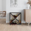 Szafka na wino, szara, 62x25x62 cm, lite drewno sosnowe