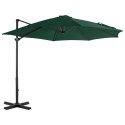 Parasol wiszący z aluminiowym słupkiem, 300 cm, zielony