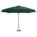 Parasol wiszący z aluminiowym słupkiem, 300 cm, zielony