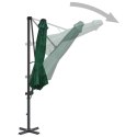 Parasol wiszący z aluminiowym słupkiem, 300 cm, zielony