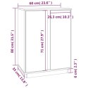 Szafka, czarna, 60x35x80 cm, lite drewno sosnowe