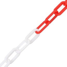 Łańcuch ostrzegawczy, czerwono-biały, 100 m, Ø4 mm, plastikowy