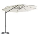 Parasol wiszący ze stalowym słupkiem, 300 cm, piaskowy