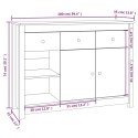 Komoda, czarna, 100x35x74 cm, lite drewno sosnowe