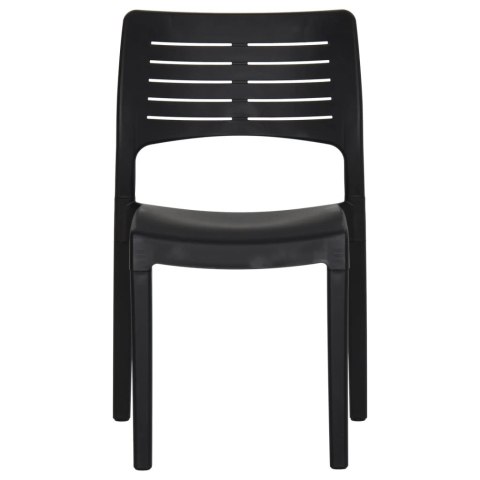 Krzesła ogrodowe, 2 szt., antracytowe, polipropylen