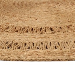 Ręcznie pleciony dywan z juty, 120 cm, okrągły