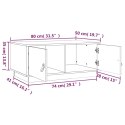 Stolik kawowy, czarny, 80x50x35 cm, lite drewno sosnowe