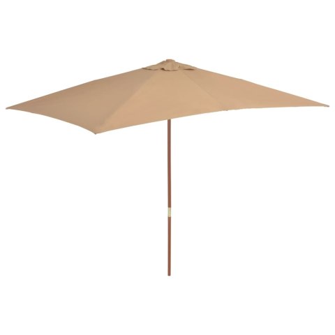 Parasol ogrodowy na drewnianym słupku, 200x300 cm, taupe